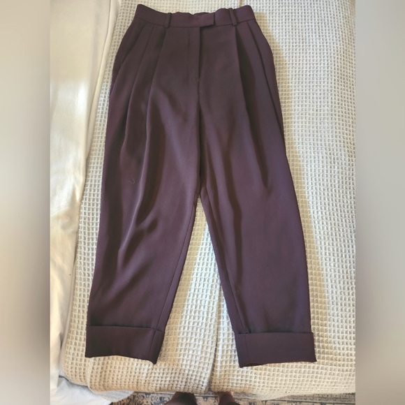 COS Cropped pants, Burgundy, Size 4 - Picture 2 of 7
